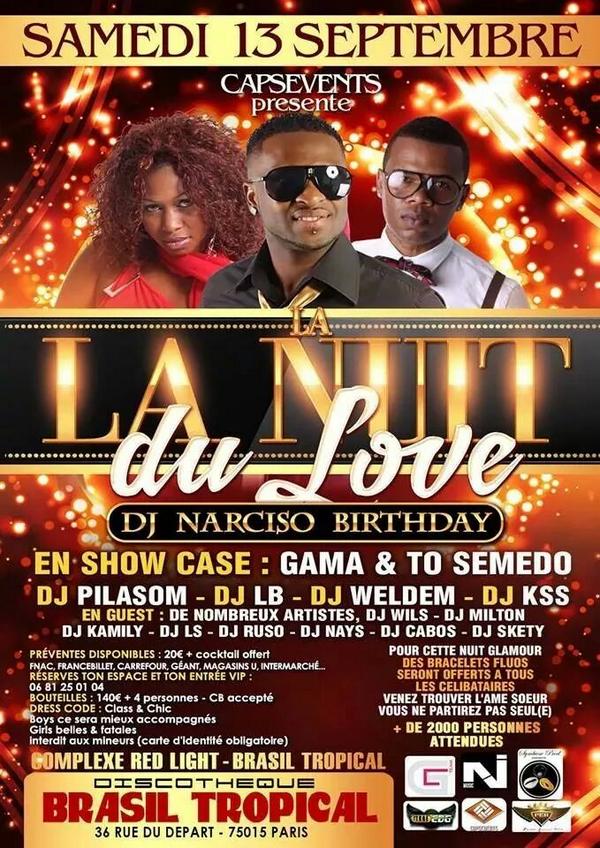 DJnarcisoo's tweet photo. SAMEDI 13 SEPT AU RED LIGHT PARIS  BDAY DJ NARCISO  GAMA TO SEMEDO EN SHOW CASE  DJ PILASON LB WELDEM KSS http://t.co/k6EFqC9azS