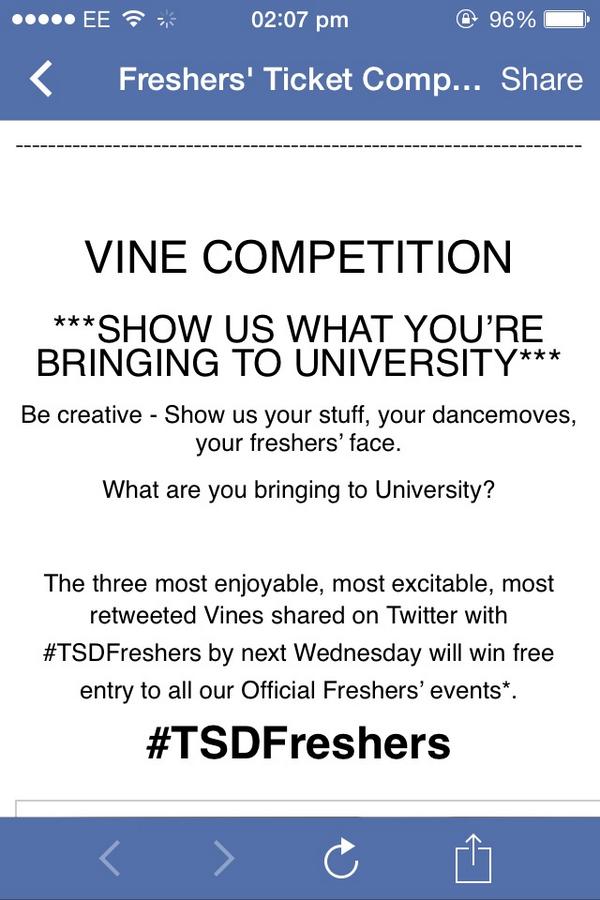 lyndseymaddden's tweet photo. Get involved to try and win free entry into all Fresher events! #swanseamet #TSDFreshers #trinitysaintdavidswansea http://t.co/iqByDS4AmN