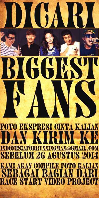 RunningManFans's tweet image. Dear Runners Indonesia tunjukanlah rasa kagum &amp;amp; cinta terhadap idola kt tercinta 'RUNNING MAN' dengan sebuah foto :)
