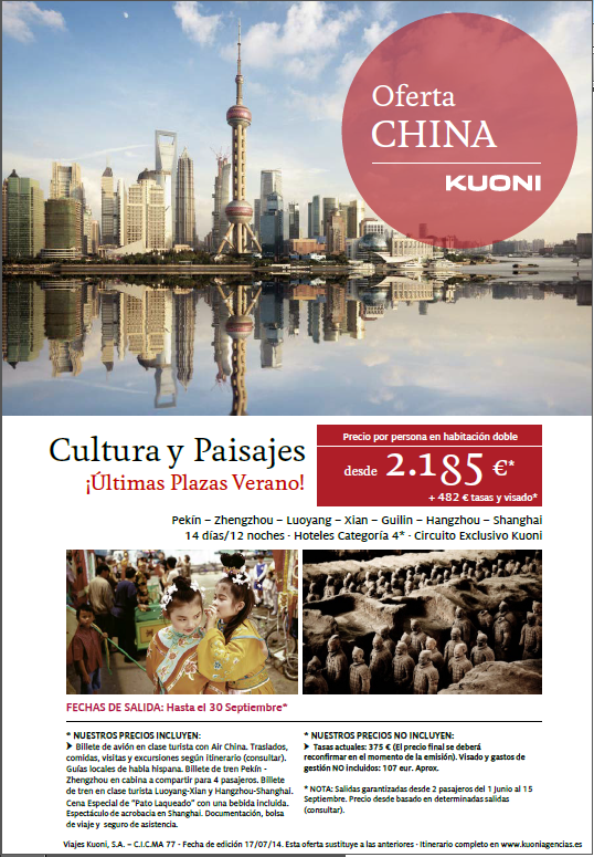 VIAJESEURORIOJA's tweet photo. Últimas plazas!! China Cultura y Paisaje!! Consulta sin compromiso. http://t.co/DDyoRWah7D   Tel. 941 27 16 61 http://t.co/cdALqaa0GM