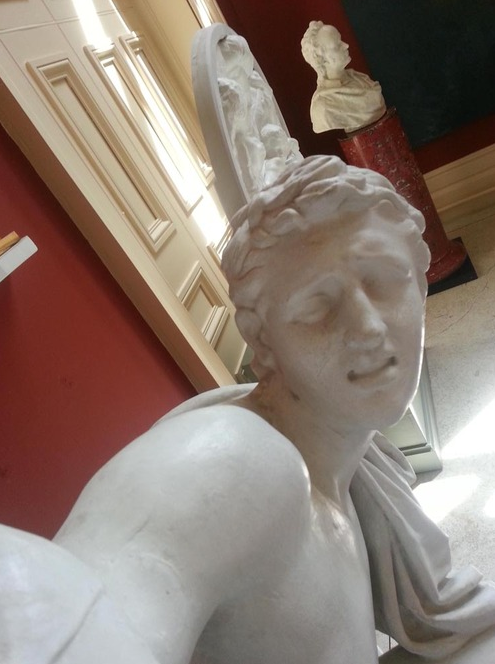 postsecret's tweet photo. statue selfie (pic) http://t.co/W4CAueoHUC