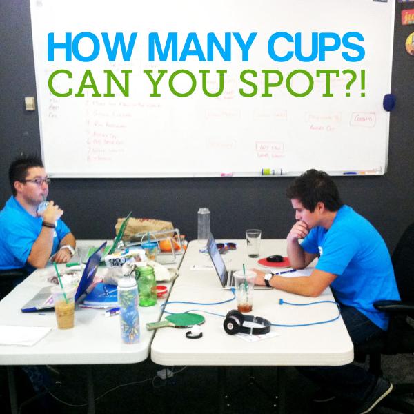 RT @ShareableSocial: Two guys...how many cups?! #drinkingoutofcups #founders #cofounders @ChrisRickstrew @hudsonjh10