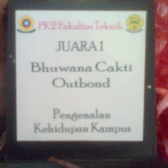 TKUnsri2014's tweet photo. Terimakasih juga kepada @TKUnsri2014 yg tlah mempersembahkan piala juara 1 lomba Outbond Bhuwana Chakti :D http://t.co/L9LBX6k9VV