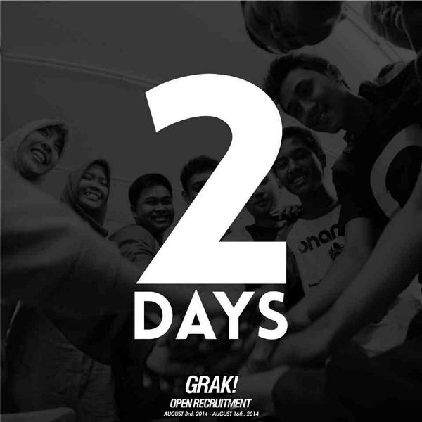 2 HARI LAGI LHOO!!! Ayo, daftarkan sekarang. Cara daftarnya gmn sih? Gampang! Kalian bisa Cek fav-nya <a href="/GRAKbgr/">GRAK!</a>