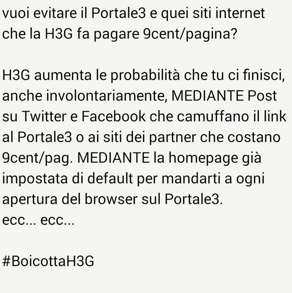 TuttoMoltoF's tweet photo. Anche tu #BoicottaH3G
_
_
@_berryblack @michaeltravan   @MichelePalucci @mdcnazionale http://t.co/14srv55VJg