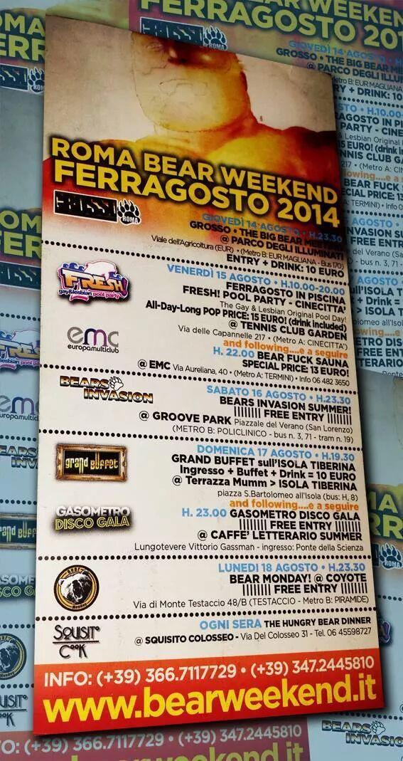 Romagay4you's tweet photo. ROMA BEAR WEEKEND - FERRAGOSTO 2014 http://t.co/Pwq2EqKOLG