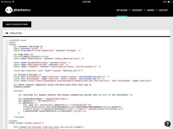 phantomus_host's tweet image. #ghostblog theme editor works great on ipad :) editing themes while celebrating the feature release with few beers!
