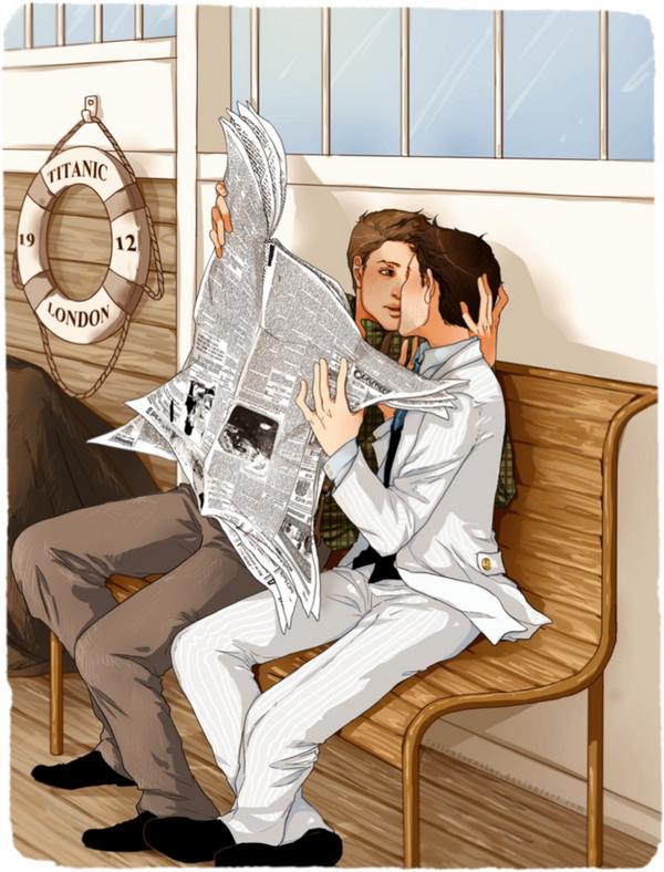 hellboundbro's tweet image. Supernatural titanic AU by @DemonXjunkie DM him if you want to join RT this and get the word out