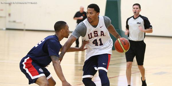 chicagobulls's tweet image. Derrick Rose focused, comfortable and confident in @usabasketball sessions: bit.ly/1rckDJB