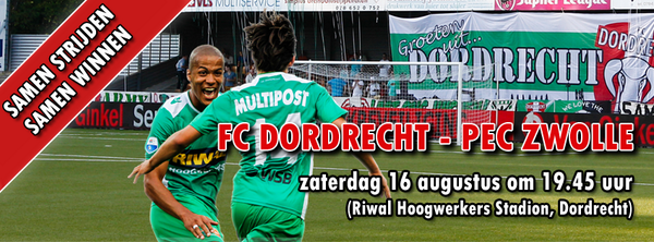 fcdordrechtnl's tweet photo. Zaterdag 16 augustus, 19:45 uur op de Krommedijk; FC Dordrecht - PEC Zwolle! Ben jij erbij? #fcdordrecht #dorzwo http://t.co/YvET7KGg1U