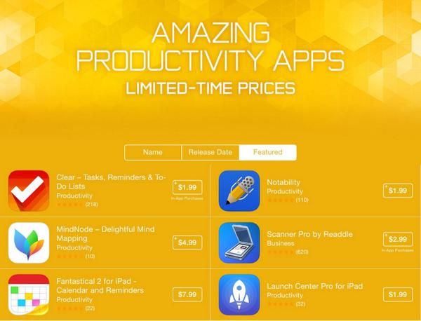 The #amazingproductivityapps sale ends soon. Grab <a href="/LaunchCenterPro/">Launch Center Pro</a> and other great apps now! appstore.com/amazingproduct…