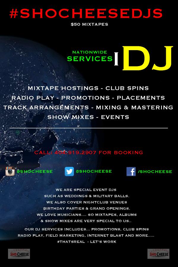 AdriannaMiche's tweet image. #ShoCheeseDjs #Open for #Booking !
#Events #MixtapeHosting any #Genre #MixedCD s #Mixing &amp;amp; #Mastering
#WeGoingDigital