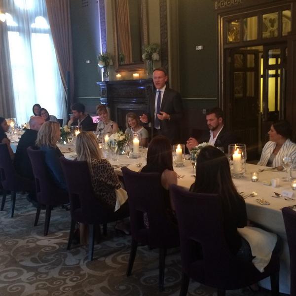 Links_of_London's tweet image. The pre-dinner speech. 'Introducing our #NEW British inspired watches' #londontime #watchlaunch  @StPancrasRen