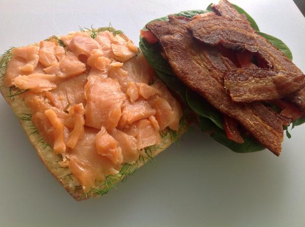 BaconPDX's tweet photo. Last lunch/dinner ('til Tuesday) for Kalua Double Pig a sandwich or a #BSSST. You know you want it. Why? #Bacon! http://t.co/GP8ZvUavli