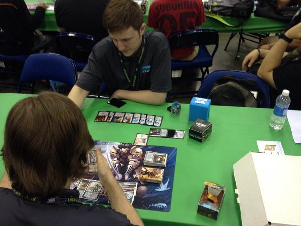 PlayUFS's tweet image. Check out the action going down in Hall B! #Gencon #UFS