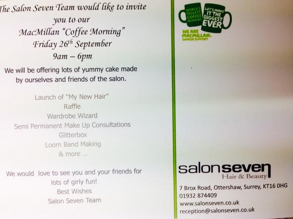 <a href="/WTFaddlestone/">Around Addlestone</a> We're doing a #macmillancoffeemorning 26/09/14 #DateForYourDiaries we'd <3 2CU,pop in for some cake!