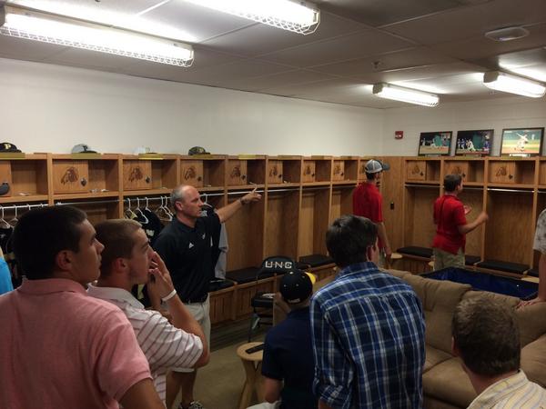 PlayInSchool's tweet photo. Big thanks to Coach O'Neil & @ApearceUNCP for showing us @UNCP_BSB - #NCCBT http://t.co/BfqmKNDDjt
