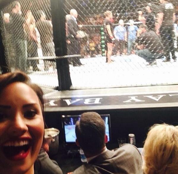 ufc's tweet photo. Good luck @ddlovato on the @MTV #VMA nomination! You've got our vote! 
http://t.co/RngVk1defY #votedemilovato http://t.co/JtpbuH2WnN