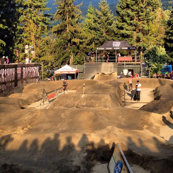 MountainFMradio's tweet photo. #crankworx #pumptrackchallenge is on @GoWhistler @WhistlerBlckcmb http://t.co/6kqVzeIdV0