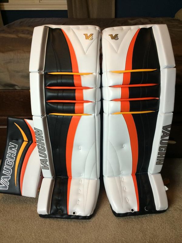 Thank you <a href="/VaughnHockey/">Vaughn Custom Sports</a> for the new gear! @goalieguy23 loves them!