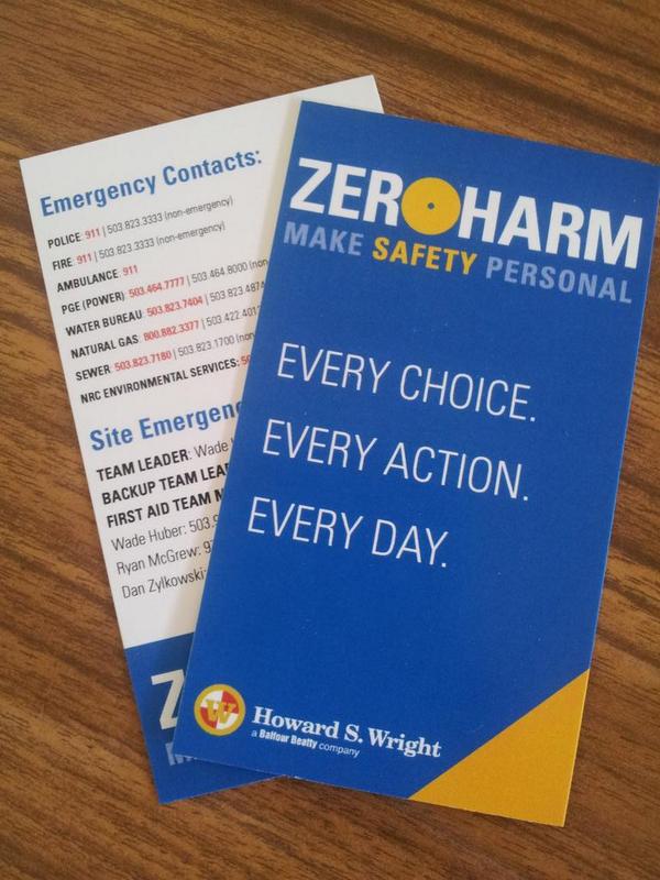 Pearl West jobsite safety cards. Just another way HSW is taking safety to the next level! #pearlwest #howardswright