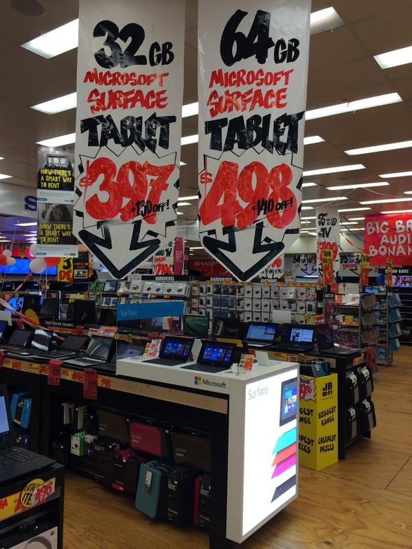 JBBrookvale's tweet photo. Price drop on @Microsoft #surface for limited time! Get in quick for these awesome tablets! @JBHiFi @JBBrookvale http://t.co/MU7ECh6ivd