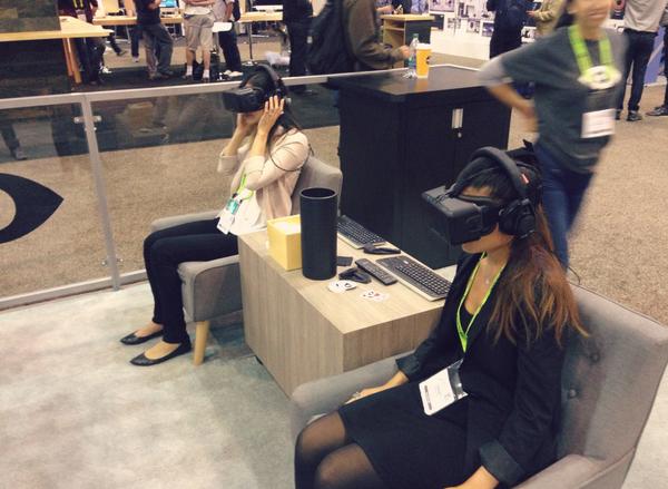 innovate_bc's tweet image. .@lindsaymchan and Sarah in our marketing team experienced a virtual reality using the @Oculus at #SIGGRAPH2014!