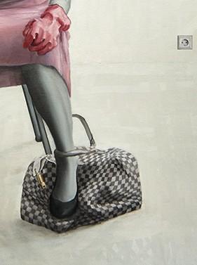 EllendeMeijer's tweet image. Sneak peak of Ellen de Meijer&apos;s new painting. #unixgallery #sneakpeak #art #paintingoftheday #gucci #bag #painting