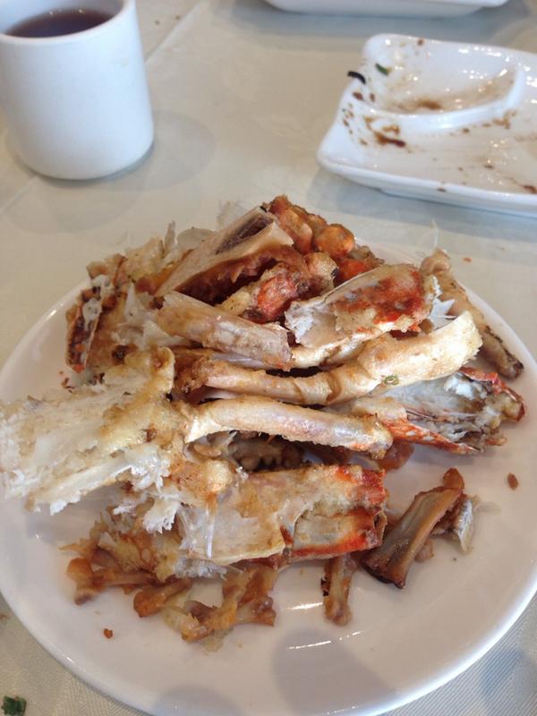 MKRIanSandie's tweet photo. @MKRAaronHeather @MKRNZ that's what you call smashing back a yum cha plate of chilli crab! #wheredoipay http://t.co/M3OrfRepc7