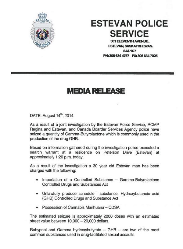 Estevan_Police's tweet photo. Local drug seizure. See attached media release. http://t.co/4olBWvJKaX