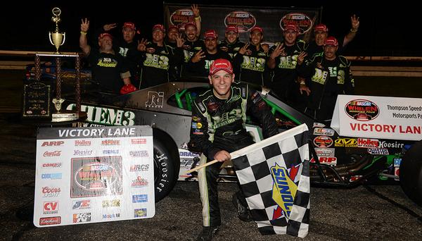 NASCARRegional's tweet photo. #NWMT Victory Lane Image: @JBonsignore &amp; the @M3_Racing team celebrate winning the #Bud150 at @ThompsonSpdwy #NASCAR http://t.co/clhFoN89uh