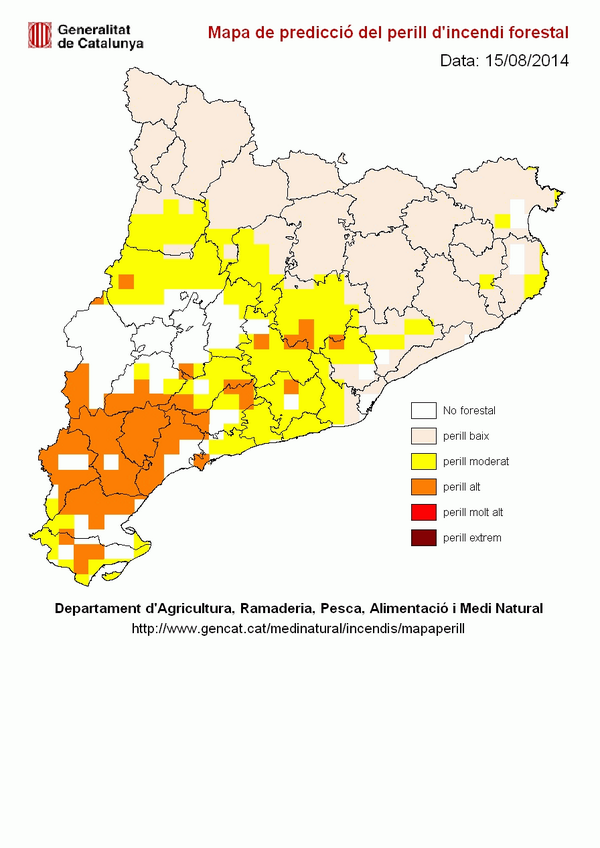 BombersMtd's tweet photo. Atenció! Perill alt a #Matadepera de risc d'incendis forestals. Molta precaució! Si veieu fum al bosc truqueu 112. http://t.co/ACOox9o4YL