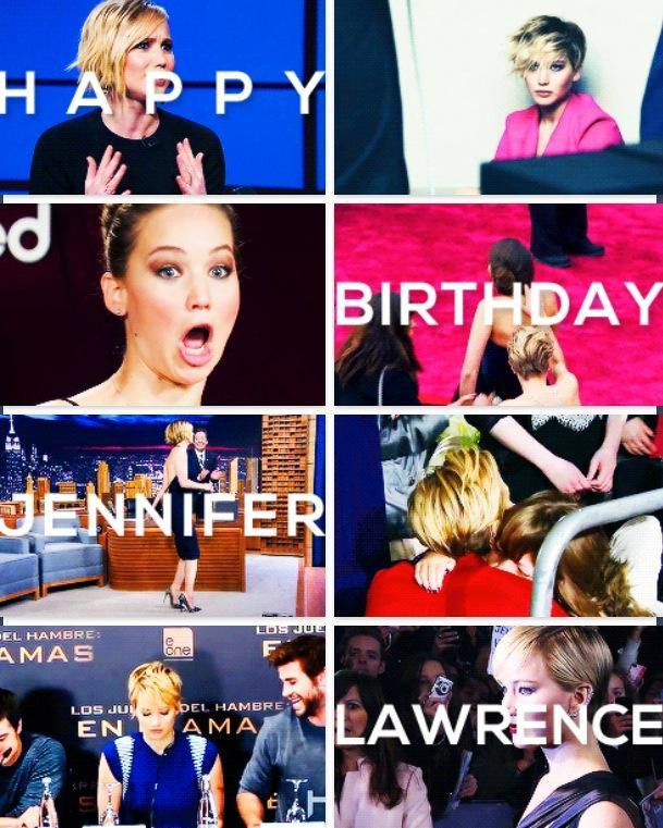 Hoy cumple años una de mis Idolas! Jennifer Lawrence *w* 24 años,también cumple y HAPPY BDAY 