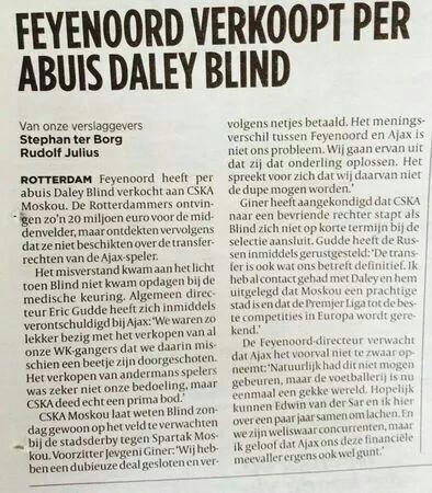 AjaxFanzoneNL's tweet photo. Feyenoord verkoopt @BlindDaley #AJAX http://t.co/xz4TzNJWA8