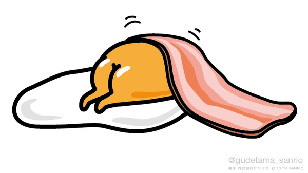 「明日ピューロだわ…人前…はぁ…… 」|ぐでたま【公式】のイラスト