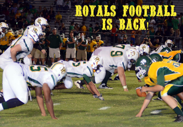 PGfootball's tweet photo. Royals Football at home for 1st scrimmage tonight, Varsity starts at 6PM, JV at 7, modified intersquad at 5PM http://t.co/RjMpuX6CyL