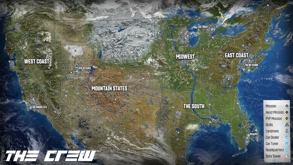 The Crew 2 & The Crew Motorfest Map Size Comparison 