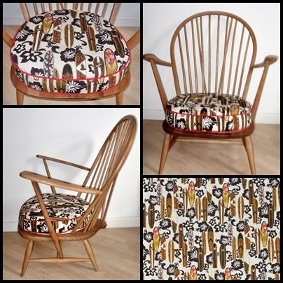 My fab vintage Ercol charity shop find gets a funky surf style makeover with #hawaiianfabric lazyisland.co.uk/inspiration-ga…