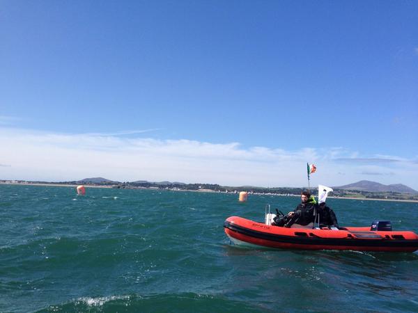 SailingSolution's tweet photo. Irish coach Simon looking nervous. IRL leading into final race. http://t.co/zP83lV44rs