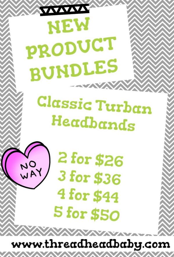 ThreadHeadBaby's tweet image. There's nothing better than #product #bundles! Especially for our #backtoschool must have classic #turban #headbands