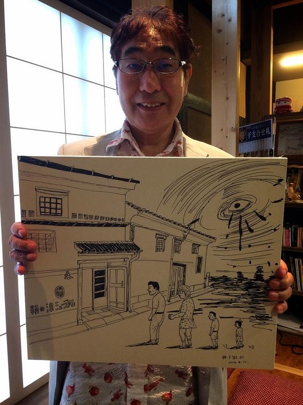 蛭子能収さん、鞆の津ミュージアムにて書き下ろし！本当に凄い！ 根本