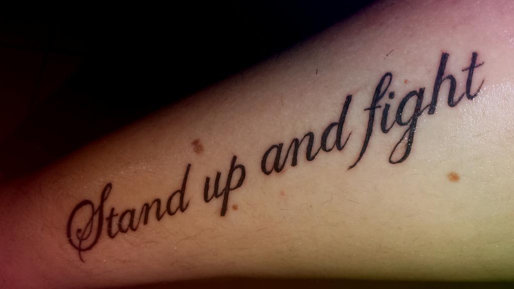 Iris Luijkenaar Finally My First Tattoo Stand Up And Fight Next Tattoo Will Be Hammer Of My God Thor Http T Co Pvejecv8tt
