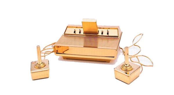 Complex's tweet photo. The Most Baller Gaming Consoles Ever (via @greenlabel). 

Luxury is the Atari 2600 24-k. Gold: http://t.co/GwlikhZFe3 http://t.co/ladVEEkNMs