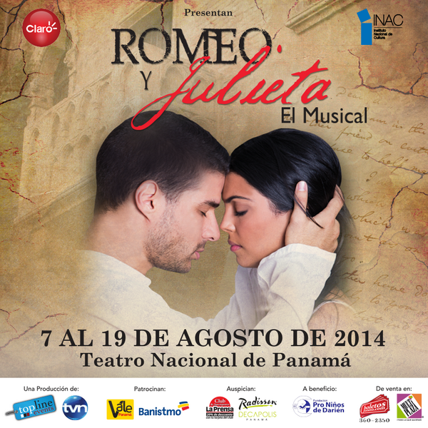 Pronto la mega producción de Romeo y Julieta el Musical. Reserva YA tus boletos al 360-2350 o boletospanama.com