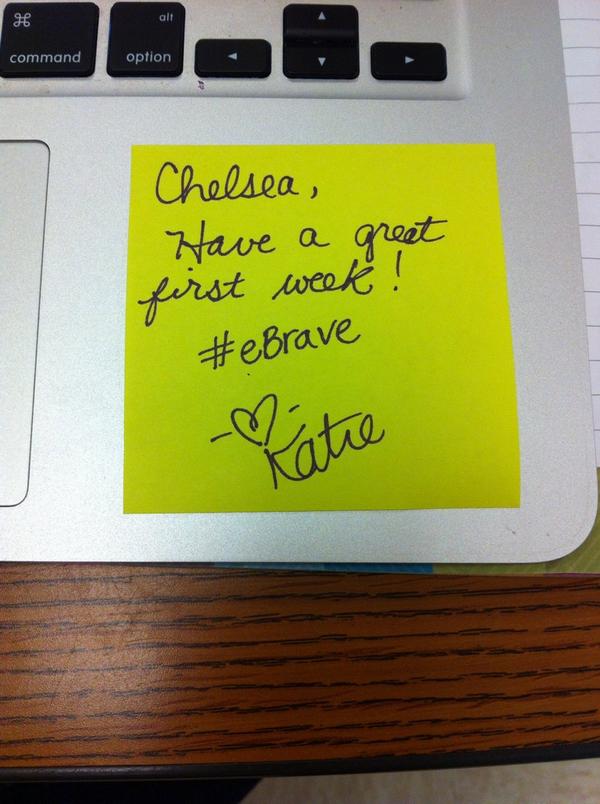 ChelseaSBaldwin's tweet photo. Received this "fabulous" note of encouragement today! Thank you @mrsnettles4th :) #emints #ebrave http://t.co/NAw0yZfzFe