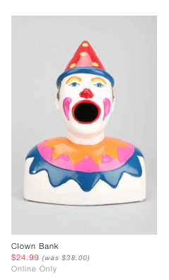 Courtesy of Urban Outfitters... He's ready. Stick it in! #ClownPorn http://t.co/VUOHtJ3w06