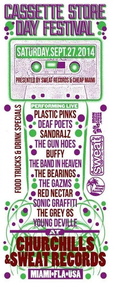 Can't wait to go back to Miami for Cassette Store Day- Sept. 27th !

playing with all these kickass bands here....