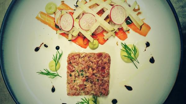 Tuna #tartare , #kohlrabi, #heirloom carrot, scarlet radish, avocado puree <a href="/KillarneyPark/">The Killarney Park</a> <a href="/kerryfoodguide/">Kerry Food Guide</a> #raw #Kerry