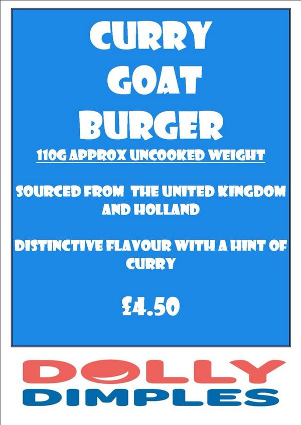 DollyDotDimples's tweet photo. SPECIAL OFFER: Quote "Dolly's Exotic Deal" to get £1 off our exotic burgers this week! #Inverness http://t.co/VjWeFuNduP