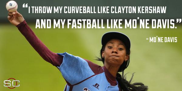 When asked to compare herself to major leaguers, Mo'Ne Davis shows she has style all her own. es.pn/1pRJf6S